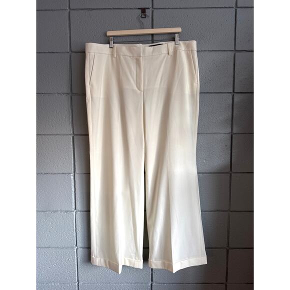 J. Crew Pants - KATIENYC NWT J.Crew Cuffed Wide Leg Trouser Pant in Wool Blend in White size 20